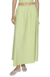 Mango Women's Long Flared Skirt In Pastel Green