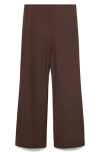 Mango Flat Front Straight Leg Pants In Brown
