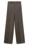 Mango Flecked Suit Pants In Brown