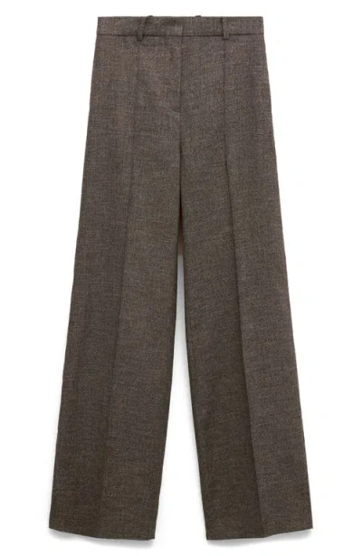 Mango Flecked Suit Pants In Brown
