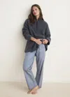 Mango Sweat-shirt Effet Moutonné Fermeture Éclair Bleu Encre - Femme - L -  In Gray