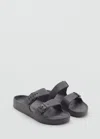 Mango Flip Flops Buckles Charcoal In Charcoal