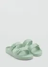 Mango Flip Flops Buckles Pastel Green In Pastel Green
