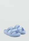 Mango Flip Flops Buckles Turquoise In Turquoise