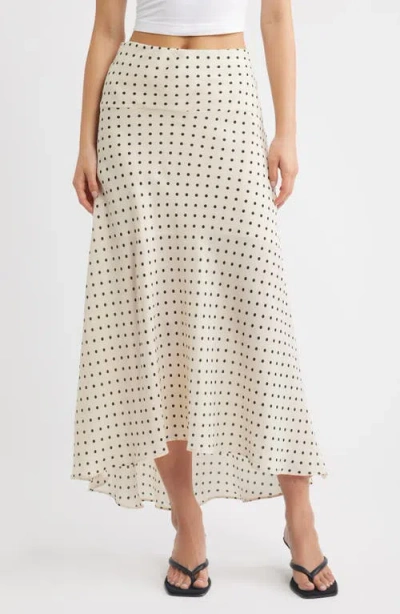 Mango Flippy Polka Dot High-low Skirt In Neutral