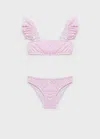 Mango Floral Bikini With Ruffles Pink In Pink