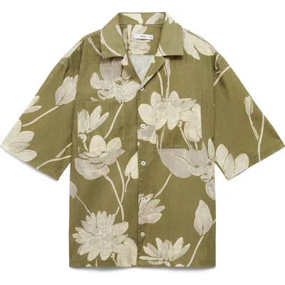Mango Floral Cotton Camp Shirt