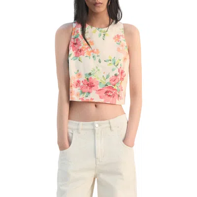 Mango Floral Cotton Crop Tank In Multi