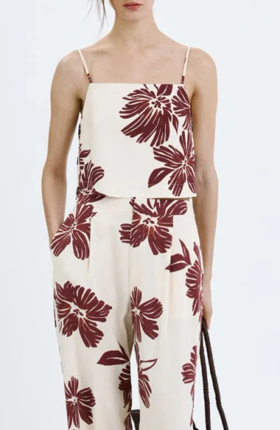 Mango Floral Cotton Tank In White