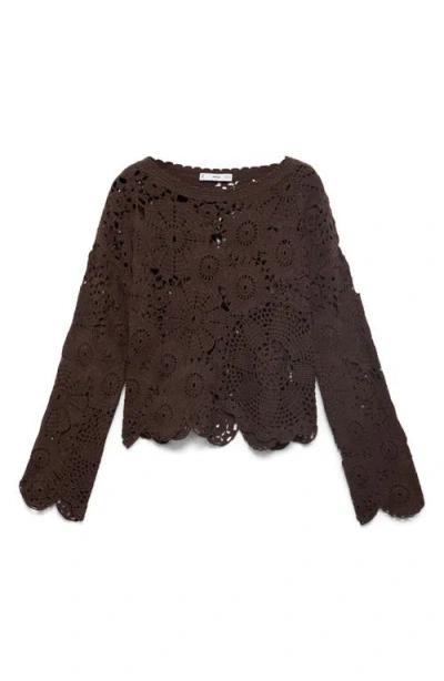 MANGO MANGO FLORAL CROCHET SWEATER