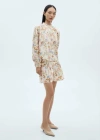 Mango Floral Dart Shorts Ecru In Écru