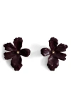 Mango Floral Earrings In Maroon
