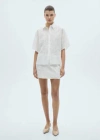 Mango Floral-embroidered Cotton Skirt White In White