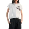 Mango Floral Embroidered T-shirt In White