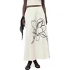 Mango Floral Embroidery Cotton Skirt In Neutral