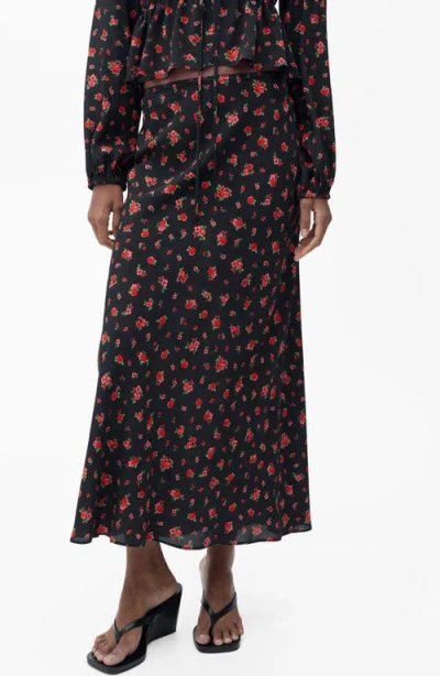 Mango Floral Flare Maxi Skirt