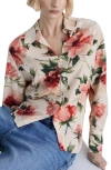 Mango Floral Flowy Button-up Shirt In Multi