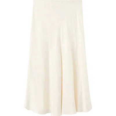 Mango Floral Jacquard A-line Midi Skirt In Neutral