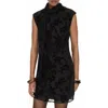 Mango Floral Jacquard Minidress In Black
