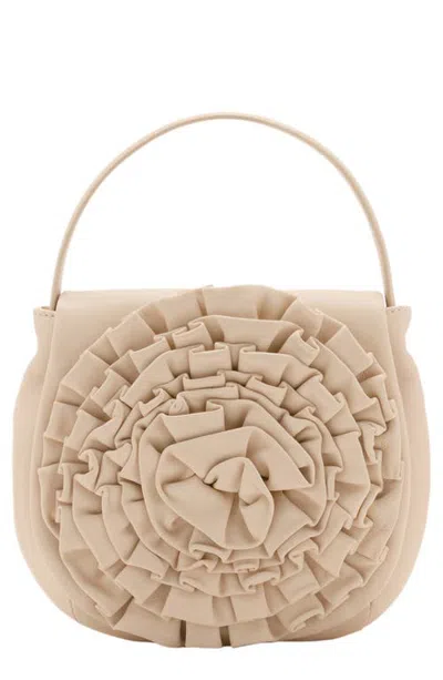 Mango Floral Leather Handbag In Off White