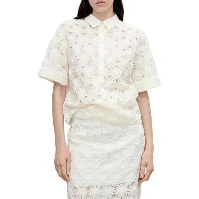 Mango Floral Open Stitch Shirt