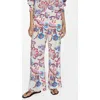 Mango Printed Straight Trousers Ecru In Ecru