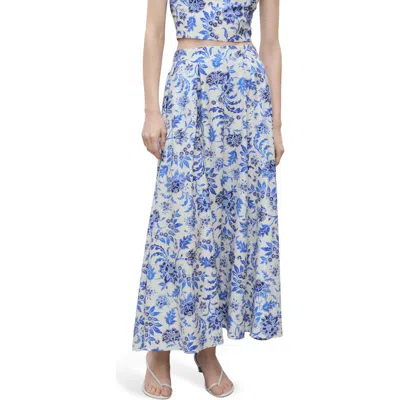 Mango Floral Pleated Maxi Skirt