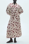 Mango Floral Print Pleated Skirt Off White In Off White