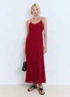 Mango Robe En Mousseline À Imprimé Floral Rouge - Femme - L -