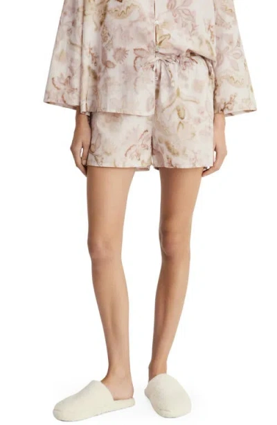 Mango Floral Print Cotton Pajama Shorts In Pink