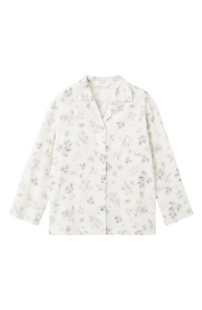 Mango Floral Print Cotton Pajama Top In Blue