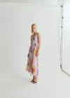 Mango Robe À Fleurs Volantée Violet Clair/pastel - Femme - Xxs -