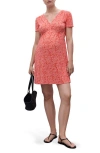 Mango Floral Print Maternity Minidress In Red