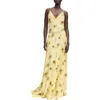 Mango Capsule Chiffon Maxi Dress With Godets In Pastel Yellow