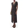 Mango Floral Print Midi Dress In Black