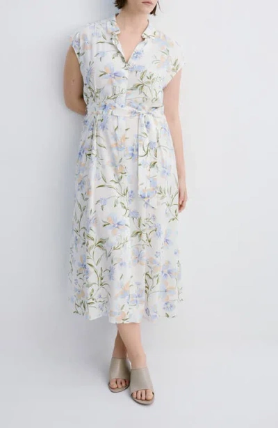 Mango Floral Print Midi Shirtdress In Multi