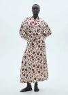 Mango Floral Print Pleated Skirt Off White In Off White