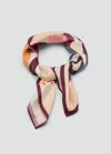 Mango Floral-print Satin Scarf Pink In Pink