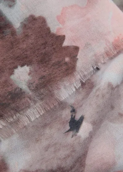 Mango Floral Print Scarf Light Pink
