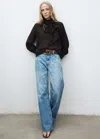Mango Jean Droit Taille Normale Bleu Moyen - Femme - 42 -  In Blue