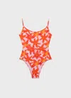 Mango Maillot De Bain Imprimé Fleuri Rose - Femme - L -  In Orange