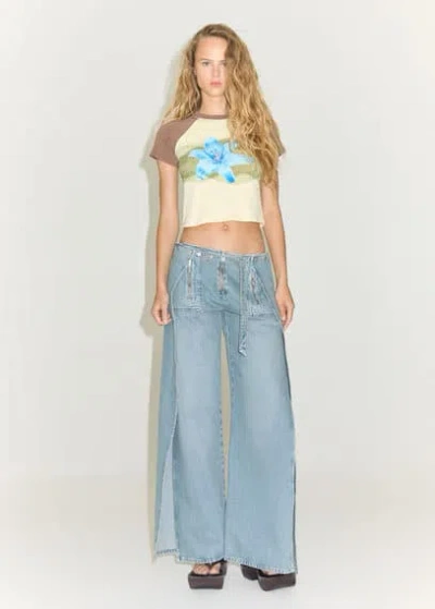 Mango Floral Print T-shirt Vanilla