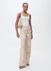 Mango Floral Print Wideleg Jeans Pastel Pink In Pastel Pink