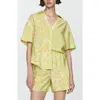 Mango Printed Short-sleeved Shirt Lime In Lime