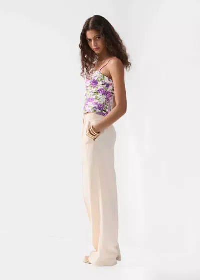 MANGO FLORAL STRAPLESS TOP