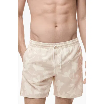 Mango Floral Swim Trunks In Neutral