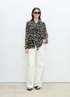 Mango Floral Tie Blouse Black