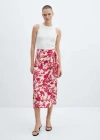 Mango Floral Wrapped Skirt Coral Red In Coral Red