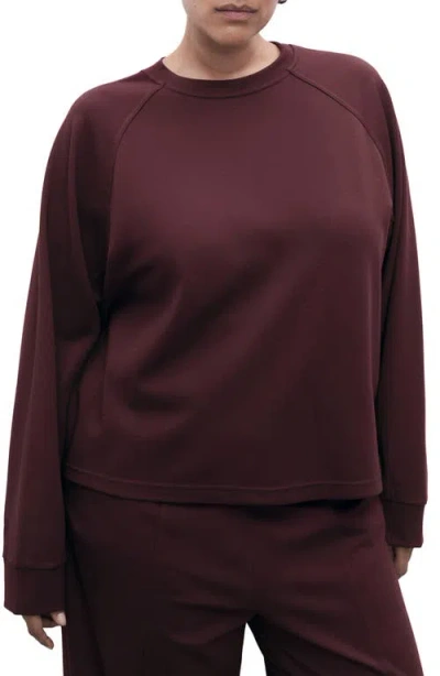 Mango Florida Sweatshirt In Burgundy