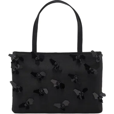 Mango Embelished Floral Detail Bag In Black